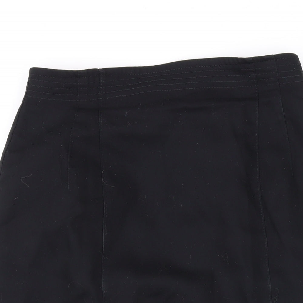 Marks and Spencer Womens Black Polyester Straight & Pencil Skirt Size 12 Zip