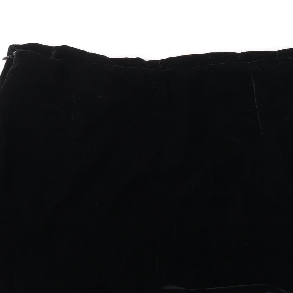 Zara Womens Black Polyester Hot Pants Shorts Size M Regular Zip