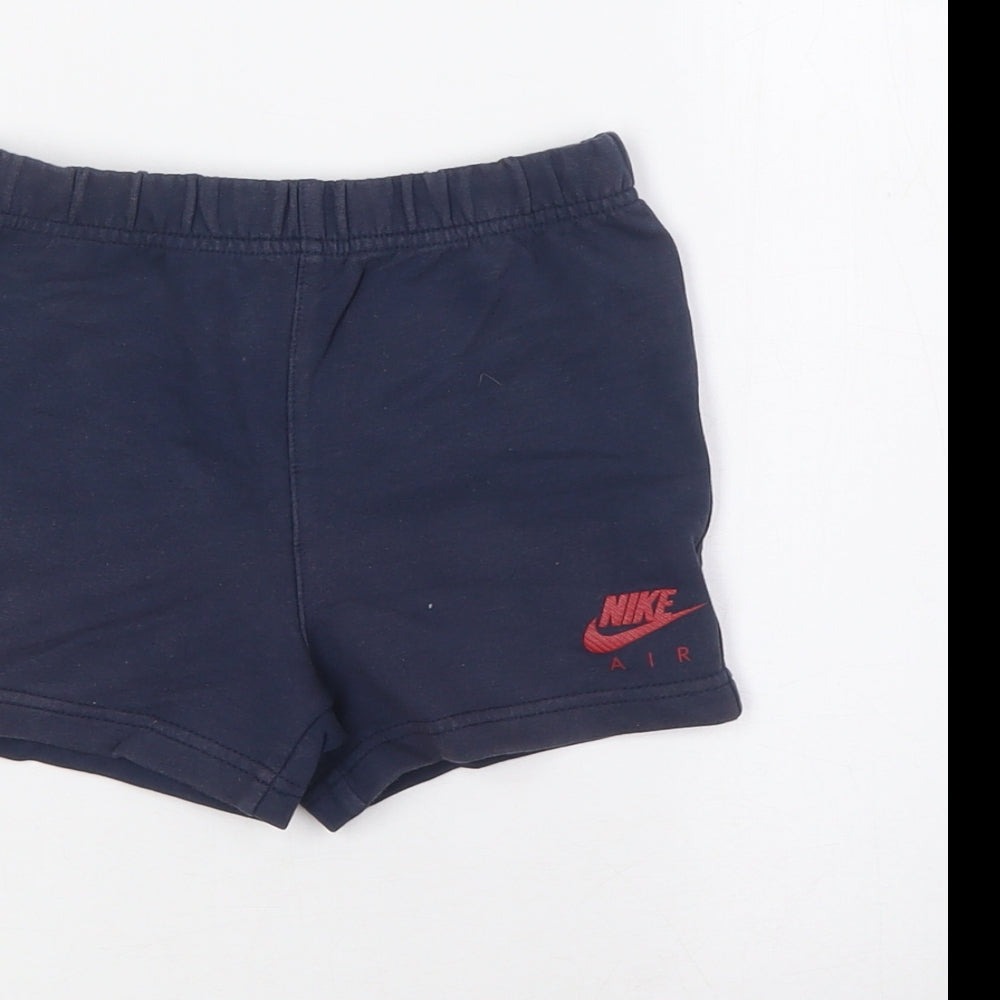 Nike Air Boys Blue Cotton Bermuda Shorts Size 2-3 Years Regular - Waist 10inc Inside Leg 2.5inc