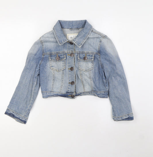 Denim Co Womens Blue Jacket Size 8 Button