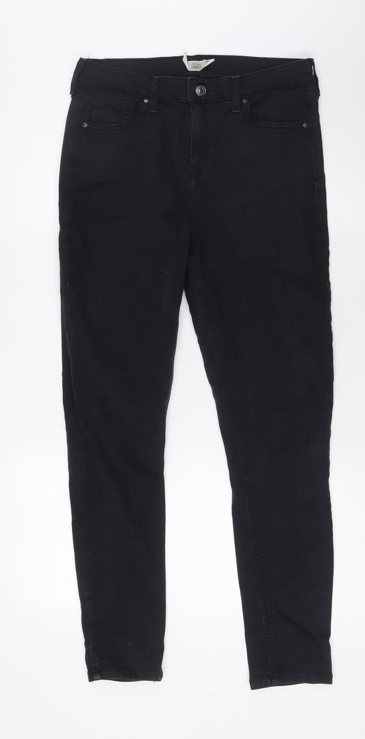 Topshop Mens Black Cotton Skinny Jeans Size 28 in L28 in Regular Zip