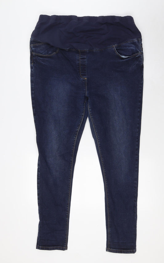 Papaya Womens Blue Cotton Skinny Jeans Size 20 L29 in Regular