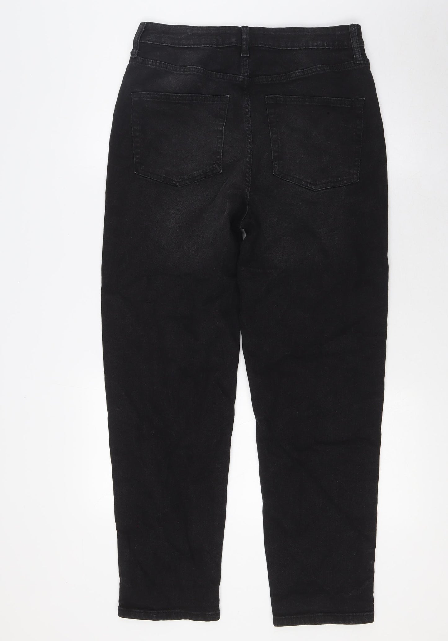 Pep&Co Womens Black Cotton Mom Jeans Size 12 L29 in Regular Zip