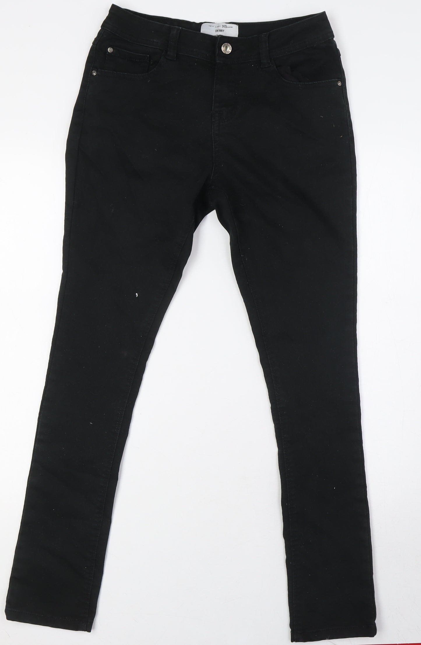 New London Womens Black Cotton Bootcut Jeans Size 14 L30 in Regular Zip