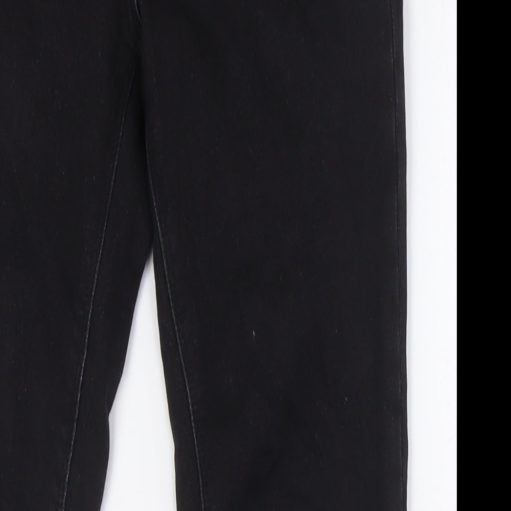 NEXT Womens Black Cotton Skinny Jeans Size 12 L31 in Regular Tie