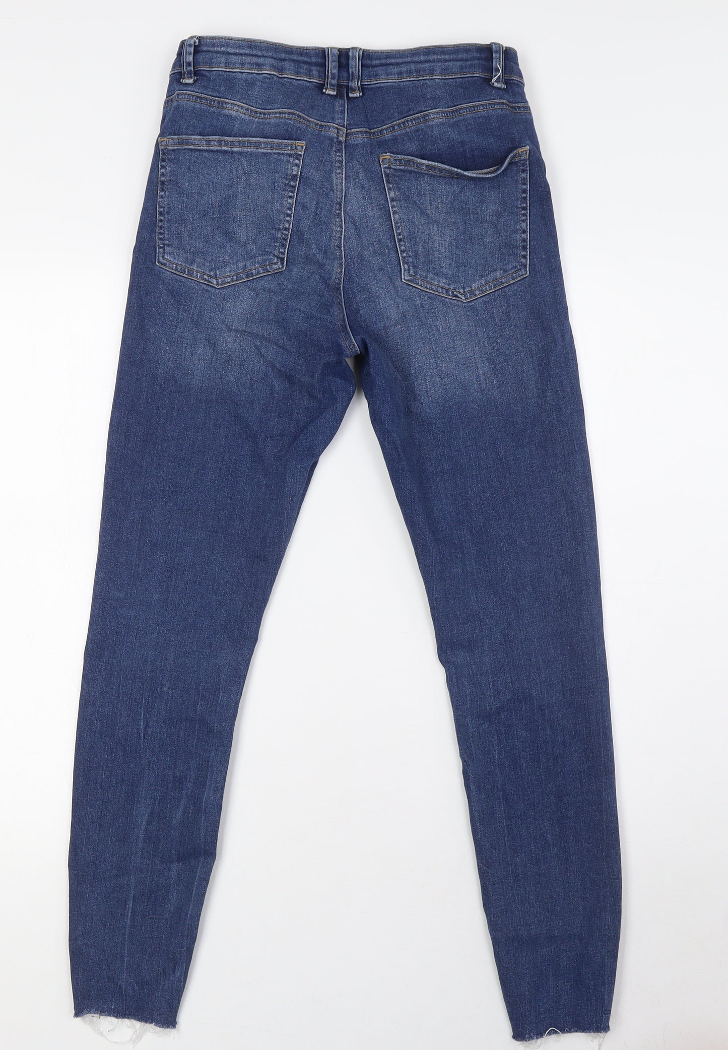 Denim & Co. Womens Blue Cotton Skinny Jeans Size 10 L28 in Regular Zip