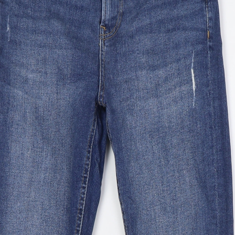 Denim & Co. Womens Blue Cotton Skinny Jeans Size 10 L28 in Regular Zip