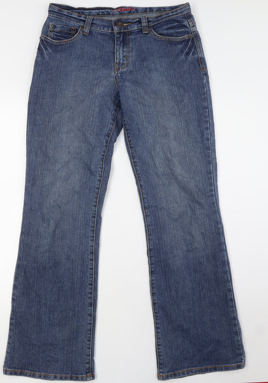 New Look Womens Blue Cotton Straight Jeans Size 10 L31 in Regular Tie