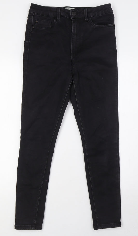 New Look Womens Black Cotton Jegging Jeans Size 10 L27 in Regular Zip