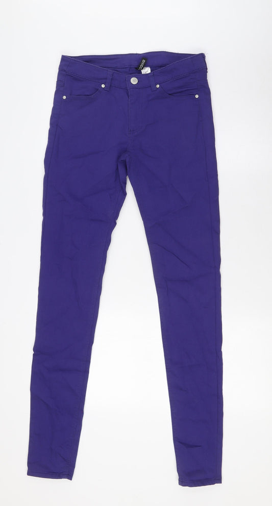 Divided Mens Purple Cotton Skinny Jeans Size 28 in L33 in Regular Zip