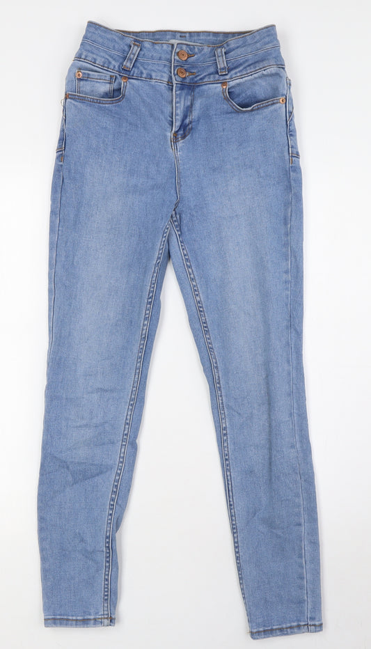 New Look Womens Blue Cotton Skinny Jeans Size 8 L27 in Regular Zip