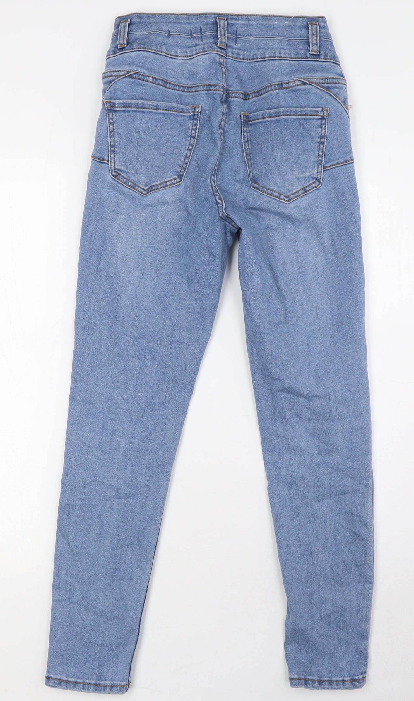 New Look Womens Blue Cotton Skinny Jeans Size 8 L27 in Regular Zip