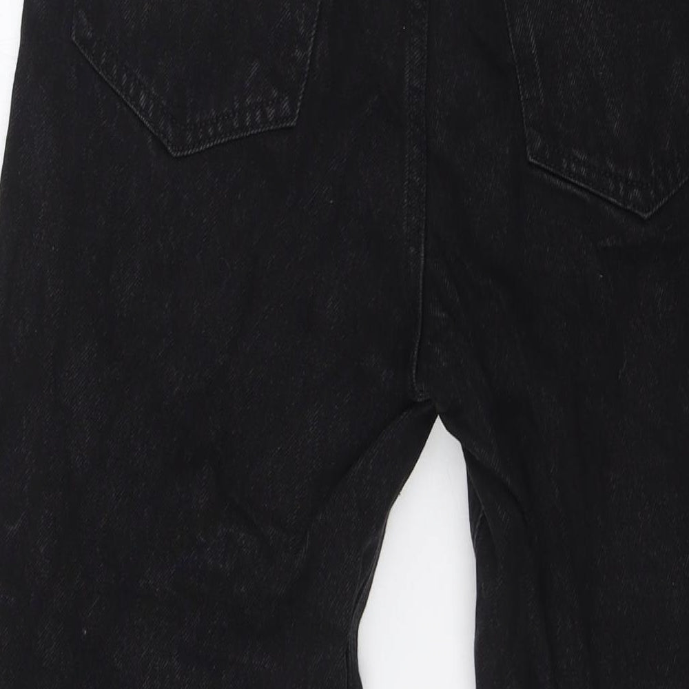 Pull&Bear Womens Black Cotton Straight Jeans Size 8 L30 in Regular Zip