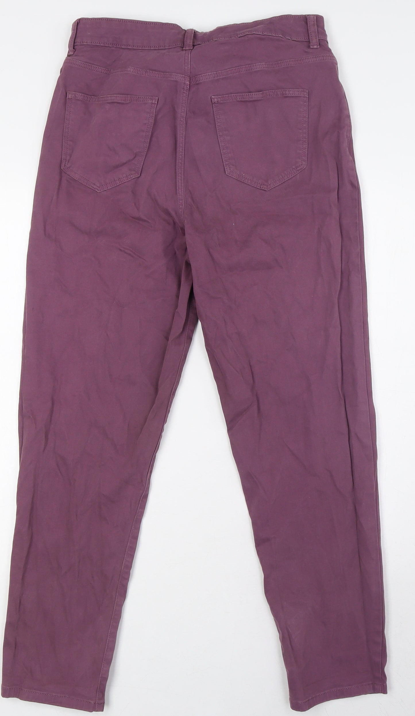 TU Womens Pink Cotton Mom Jeans Size 12 L27 in Regular Zip