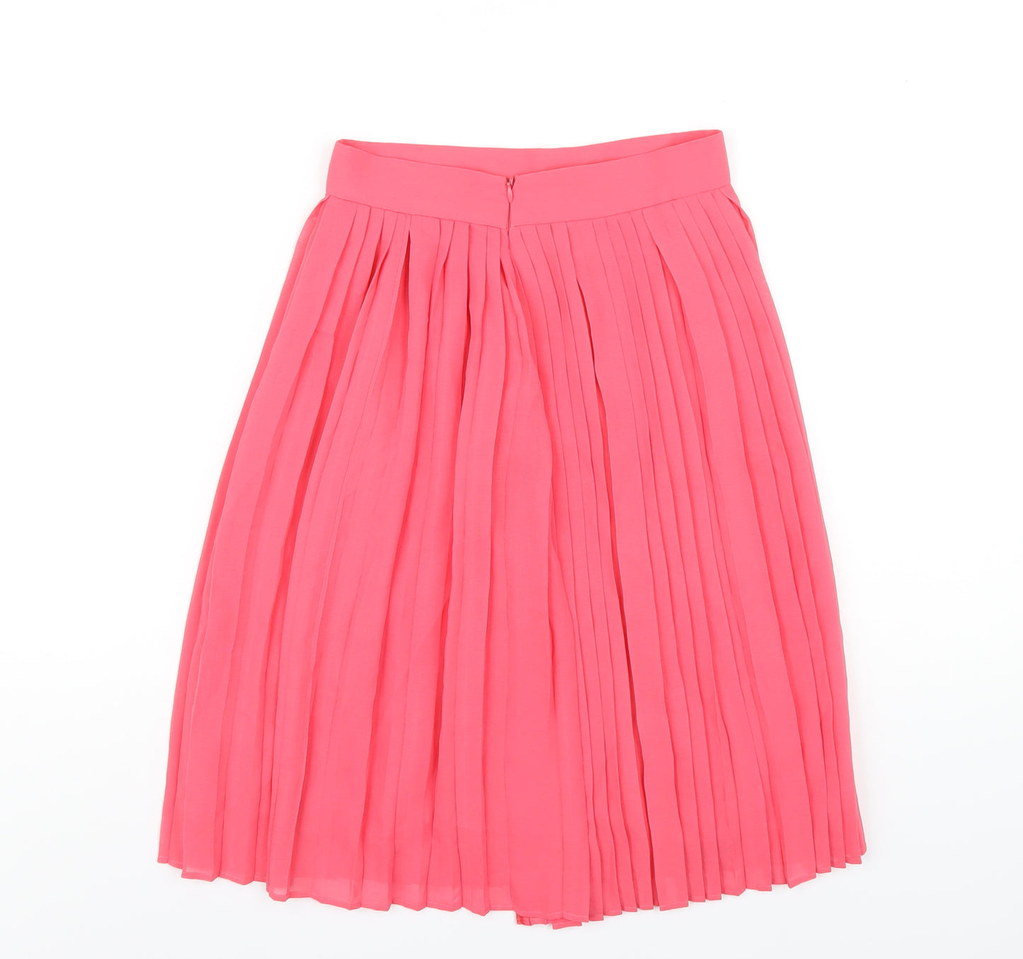 Mango Womens Pink Polyester Pleated Skirt Size 6 Zip