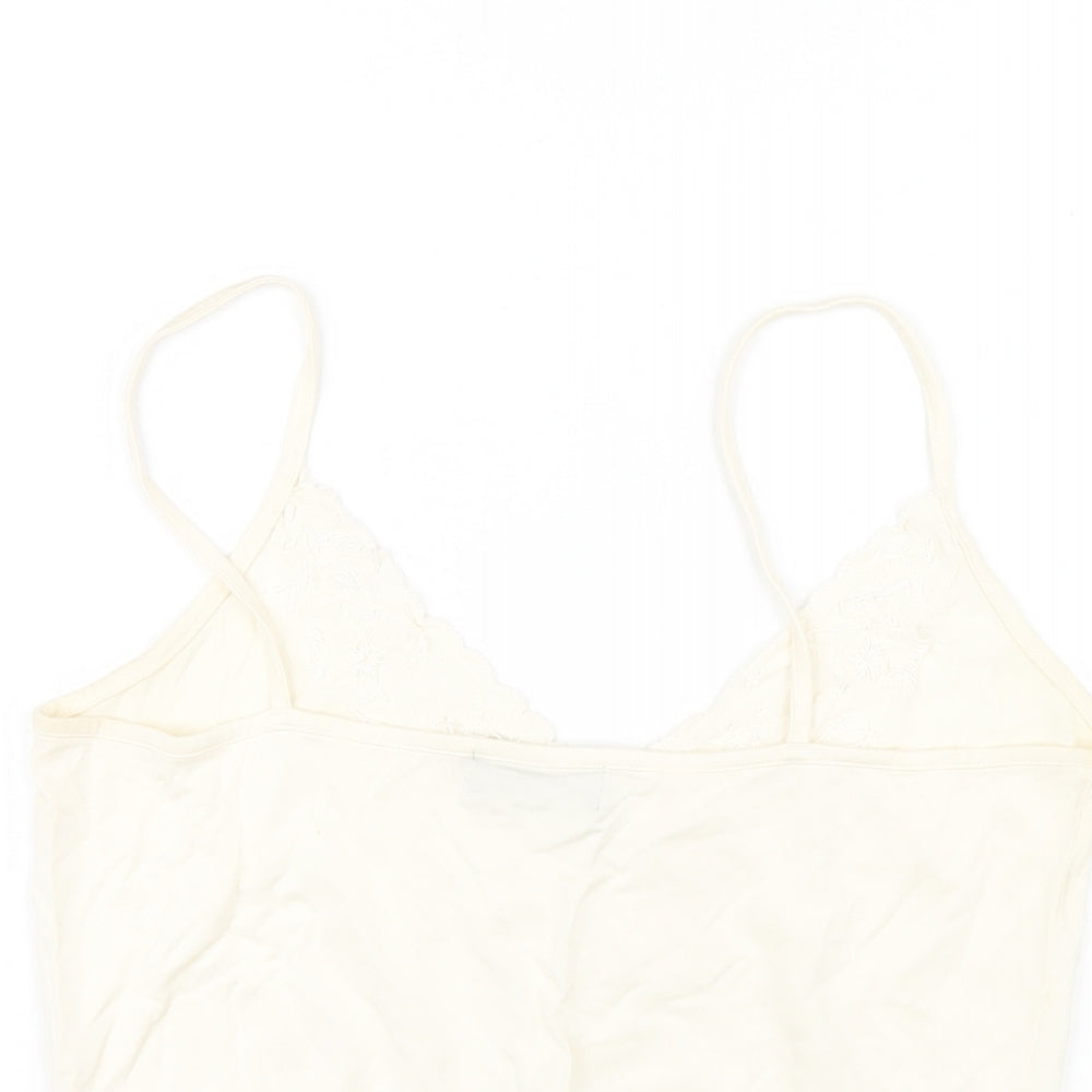 Ted Baker Womens Ivory Polyester Camisole T-Shirt Size 12 V-Neck