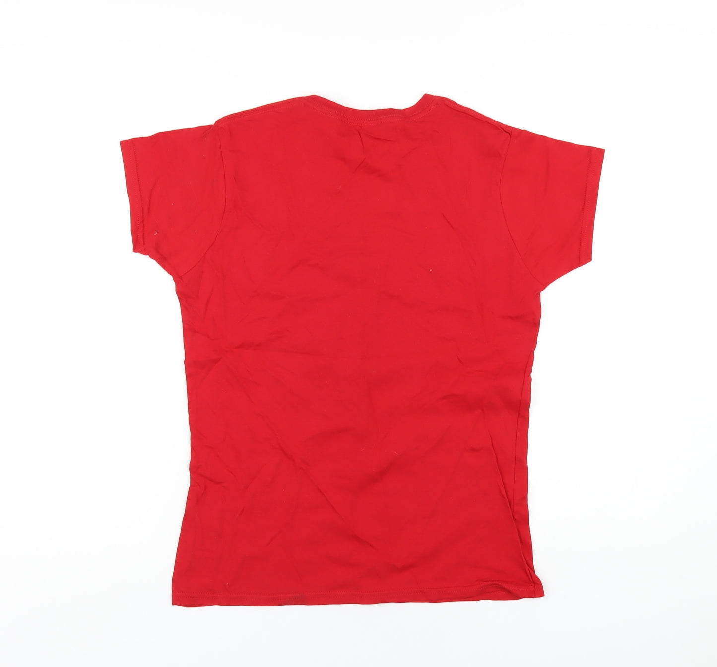 Snow Patrol Womens Red Cotton Basic T-Shirt Size L Round Neck