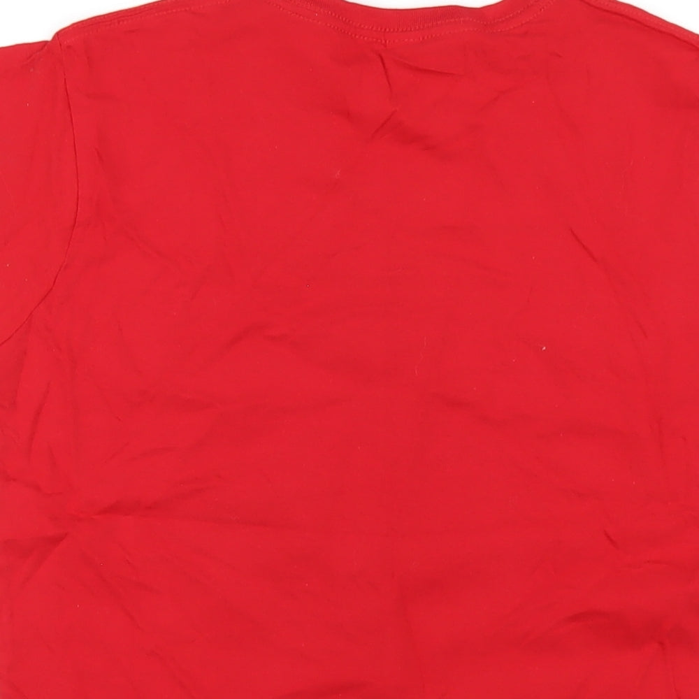 Snow Patrol Womens Red Cotton Basic T-Shirt Size L Round Neck