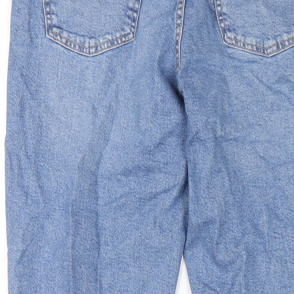 Denim & Co. Womens Blue Cotton Mom Jeans Size 12 L29 in Regular Zip