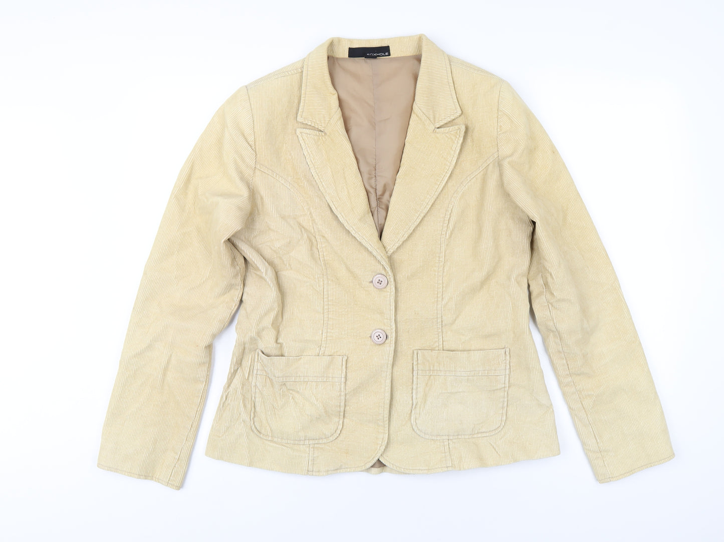 Foxhole Womens Beige Jacket Blazer Size 12 Button