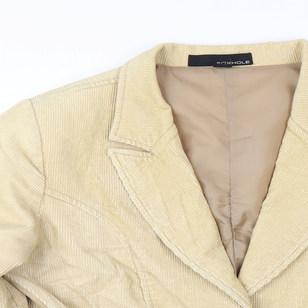 Foxhole Womens Beige Jacket Blazer Size 12 Button