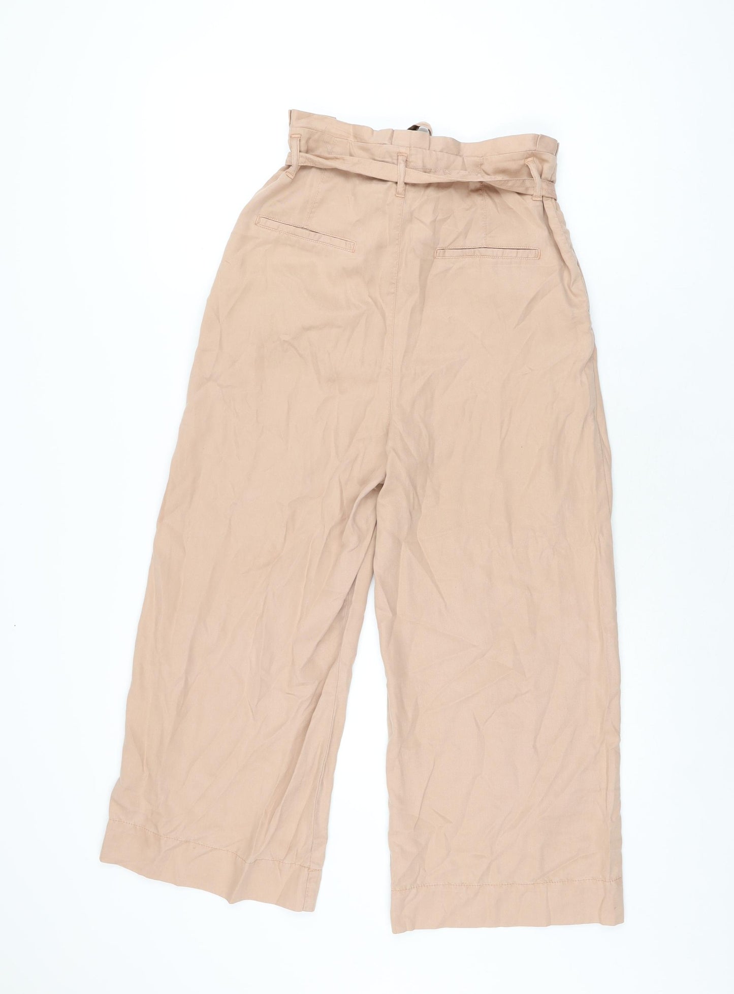 Zara Womens Pink Lyocell Trousers Size 6 L23 in Regular Zip