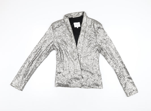 Second Female Womens Silver Jacket Blazer Size L - Sequins