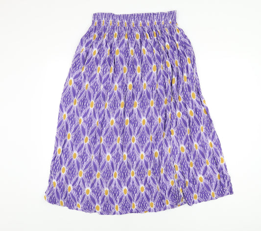 Stella Forest Womens Purple Geometric Viscose Swing Skirt Size 12