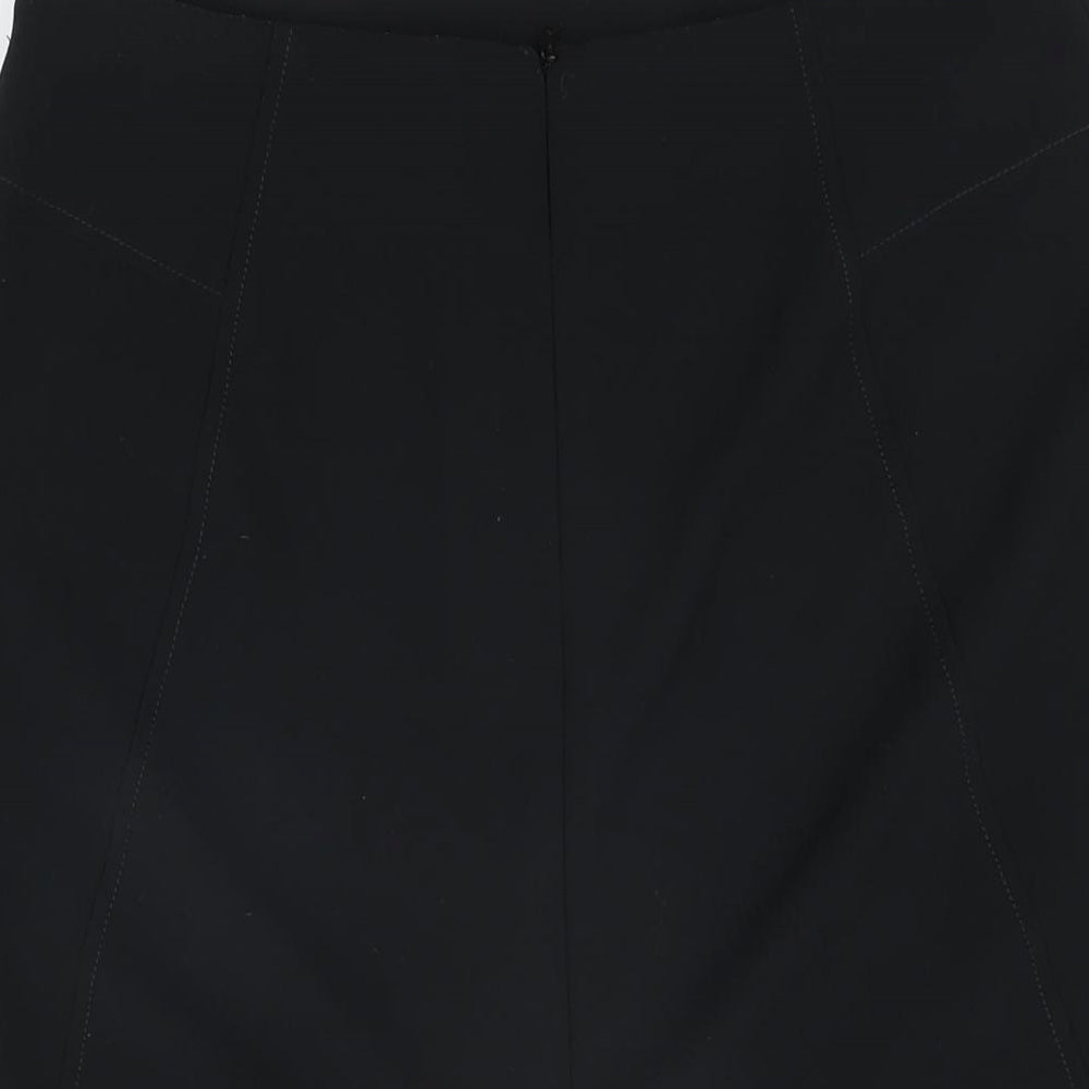 Marks and Spencer Womens Black Polyester Straight & Pencil Skirt Size 12 Zip