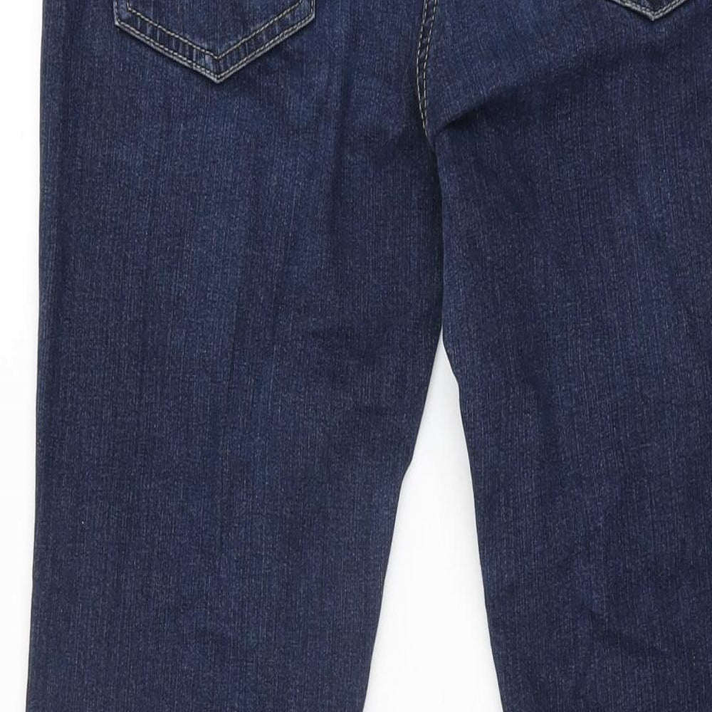 Marks and Spencer Womens Blue Cotton Flared Jeans Size 10 L32 in Regular Zip