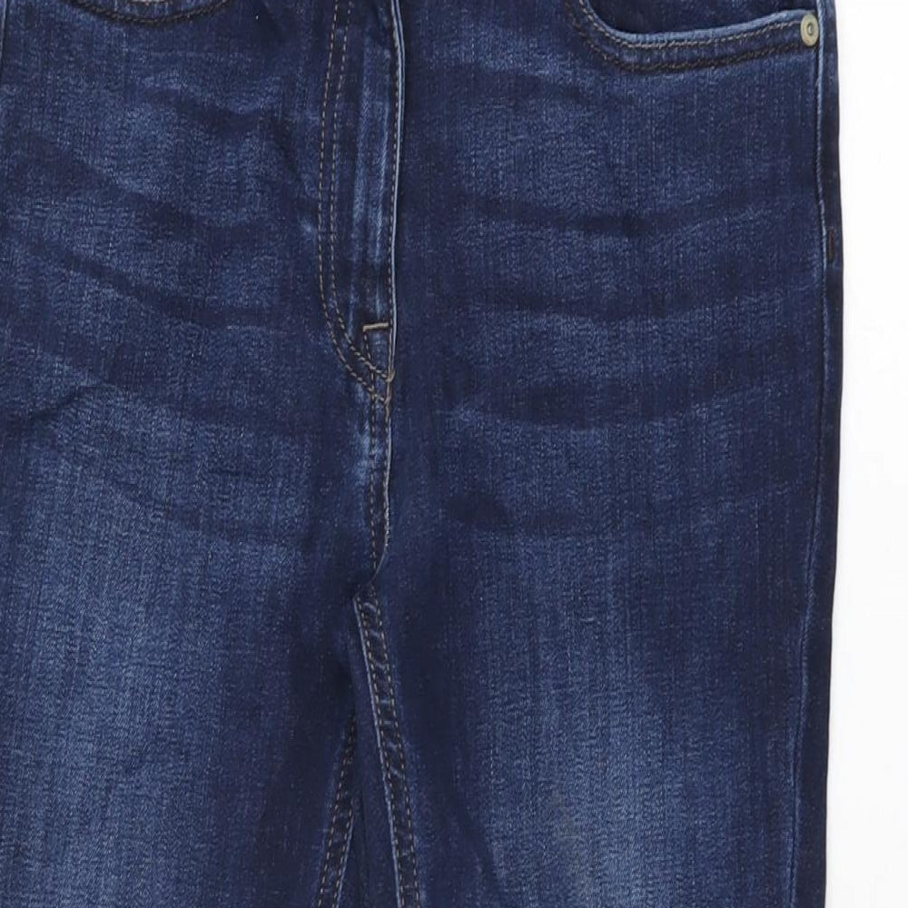 NEXT Womens Blue Cotton Skinny Jeans Size 10 L28 in Regular Zip