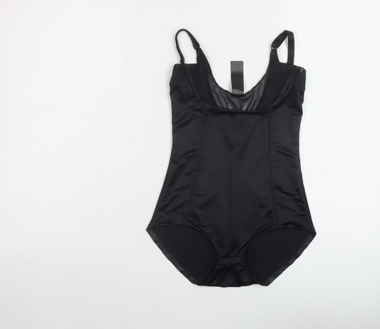 Debenhams Womens Black Polyamide Bodysuit One-Piece Size 8 Snap