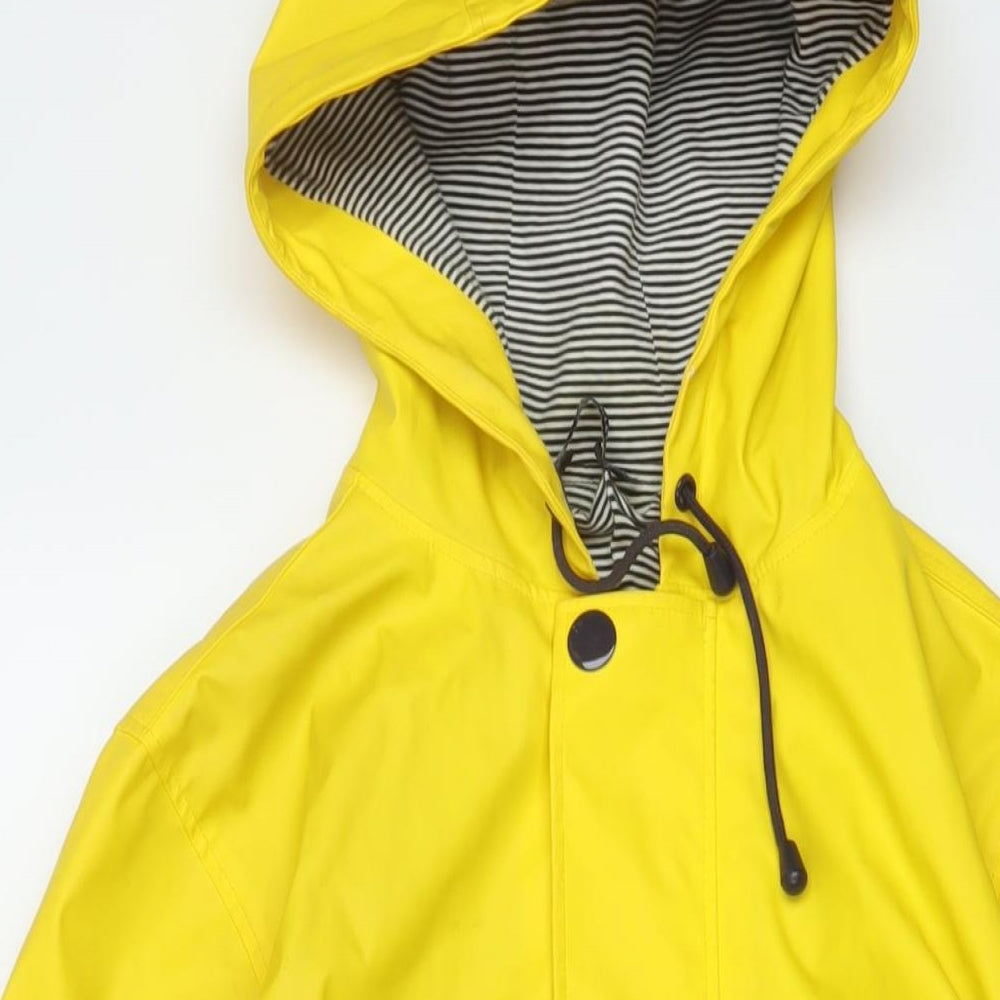 Petit Bateau Womens Yellow Rain Coat Coat Size XS Snap