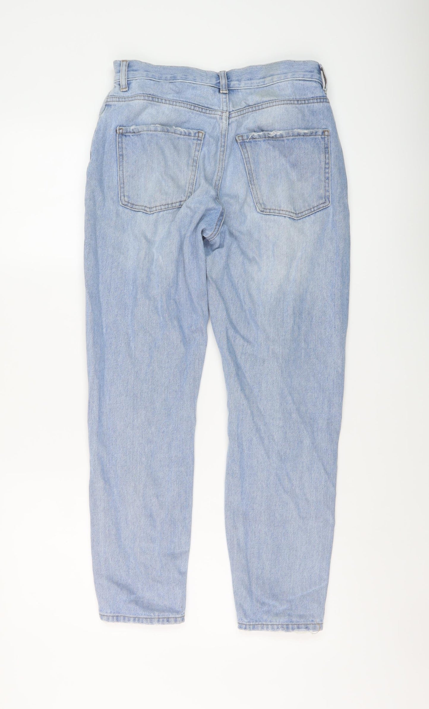 Pimke Womens Blue Cotton Mom Jeans Size 26 in L26 in Regular Button