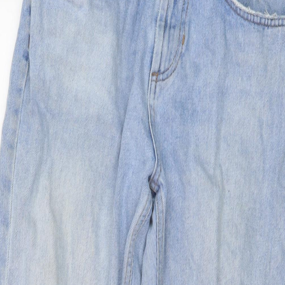 Pimke Womens Blue Cotton Mom Jeans Size 26 in L26 in Regular Button