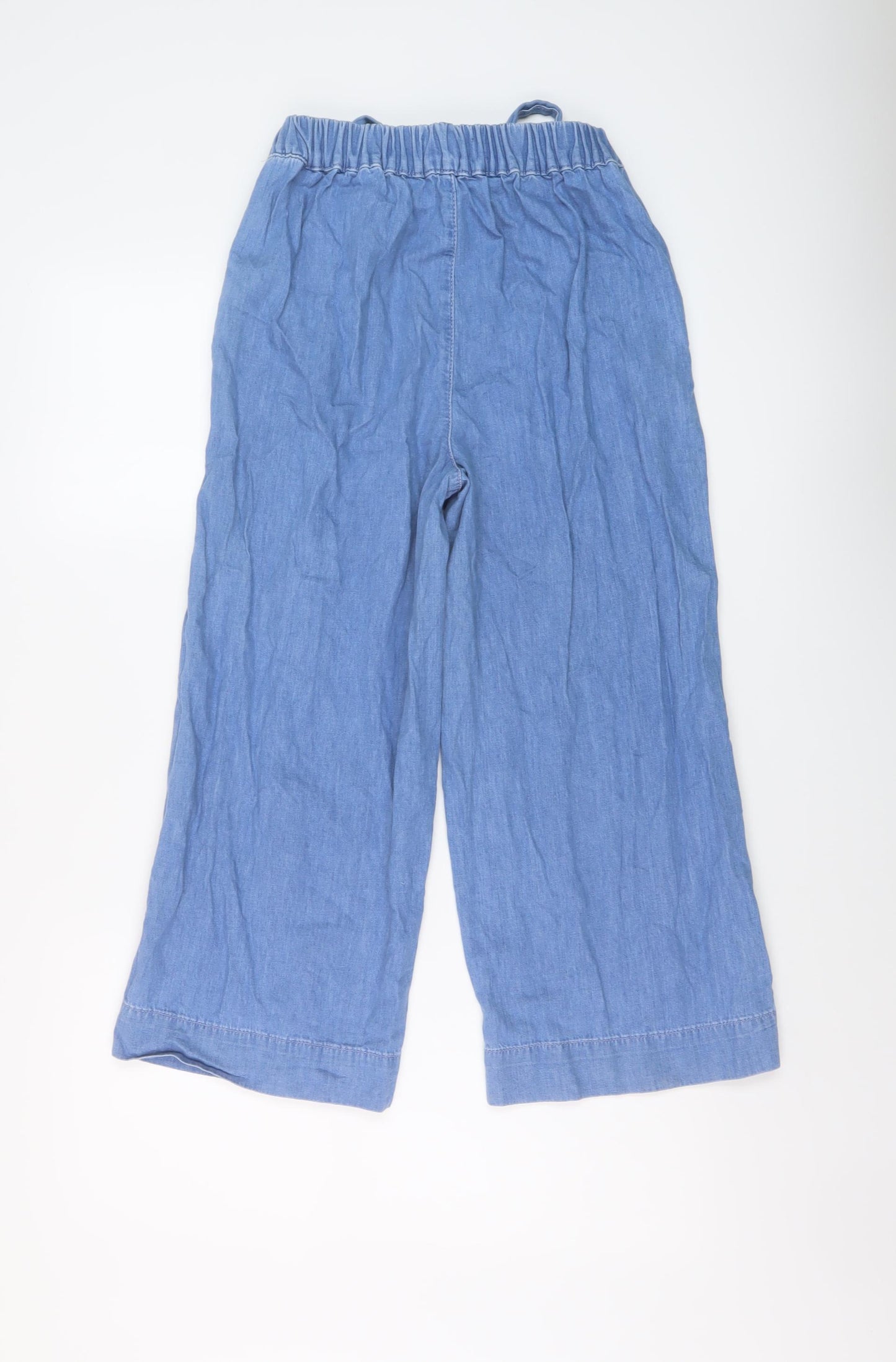 New Look Womens Blue Cotton Trousers Size 8 L21 in Regular Drawstring