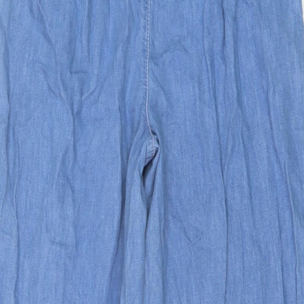 New Look Womens Blue Cotton Trousers Size 8 L21 in Regular Drawstring