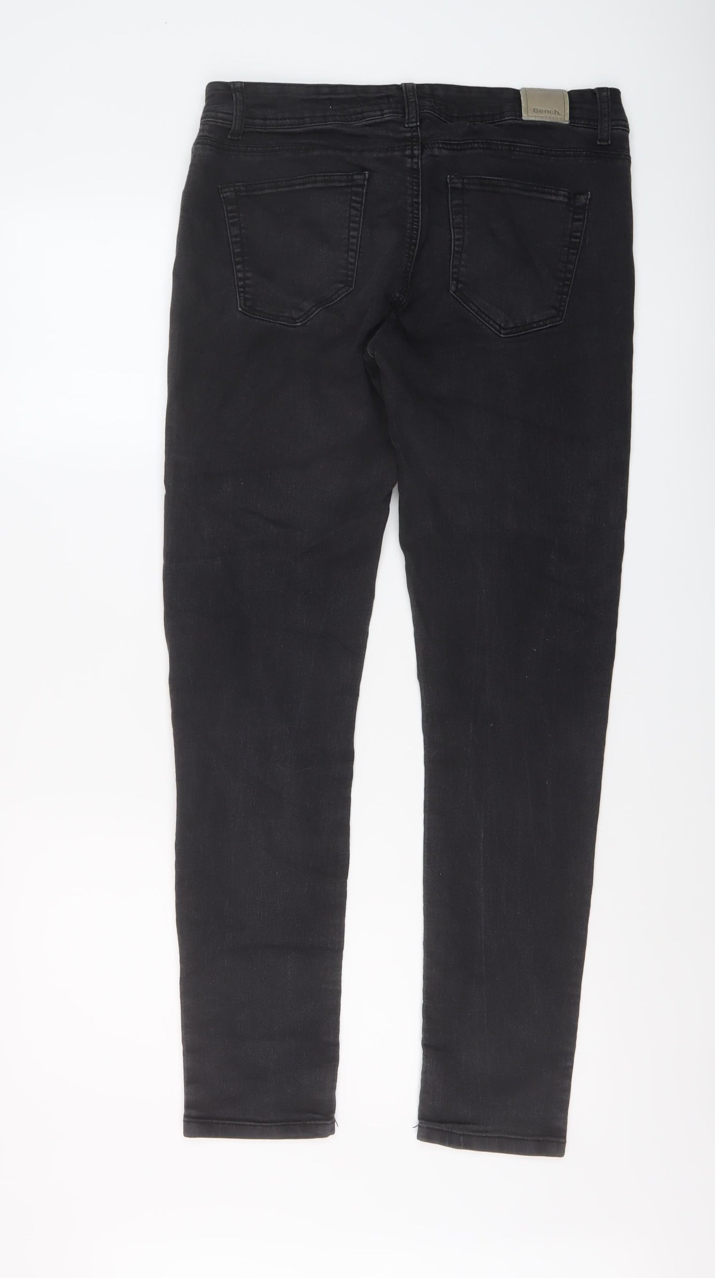 Bench Mens Black Cotton Skinny Jeans Size 30 in L32 in Regular Button