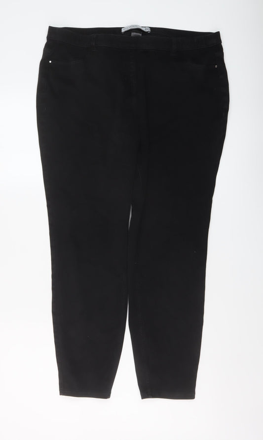 NEXT Womens Black Cotton Jegging Jeans Size 20 L25 in Regular