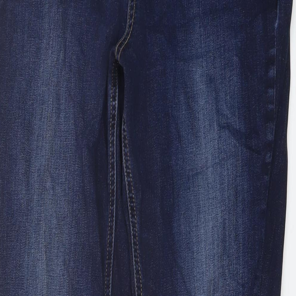 Marks and Spencer Womens Blue Cotton Straight Jeans Size 10 L30 in Regular Button