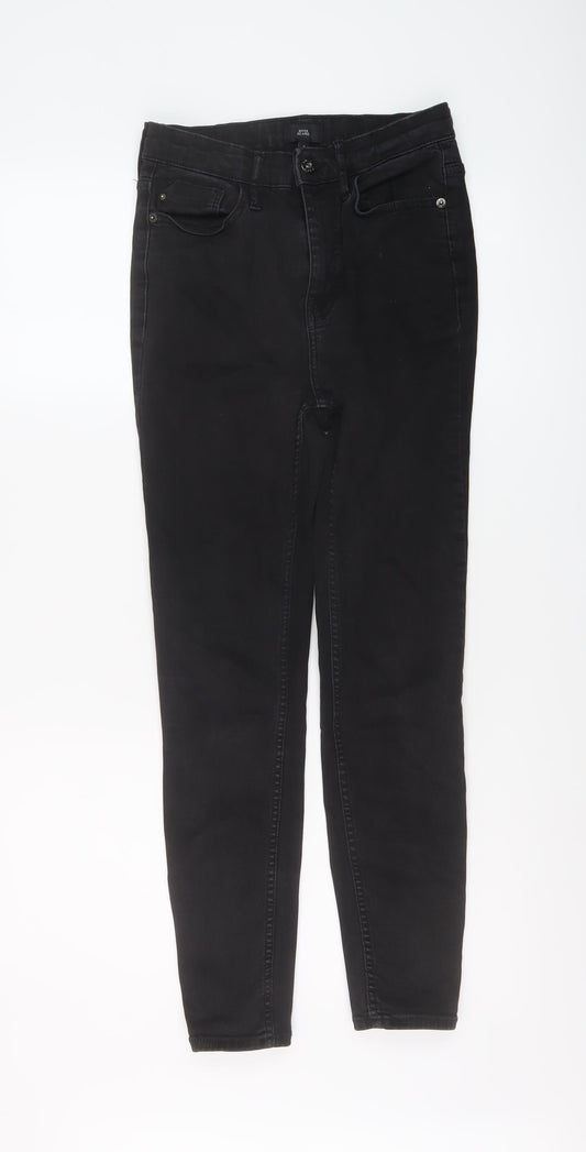 River Island Womens Black Cotton Skinny Jeans Size 8 L26 in Regular Button