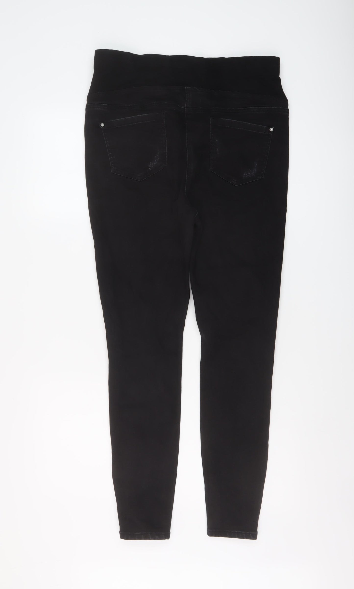 Papaya Womens Black Cotton Skinny Jeans Size 12 L28 in Regular