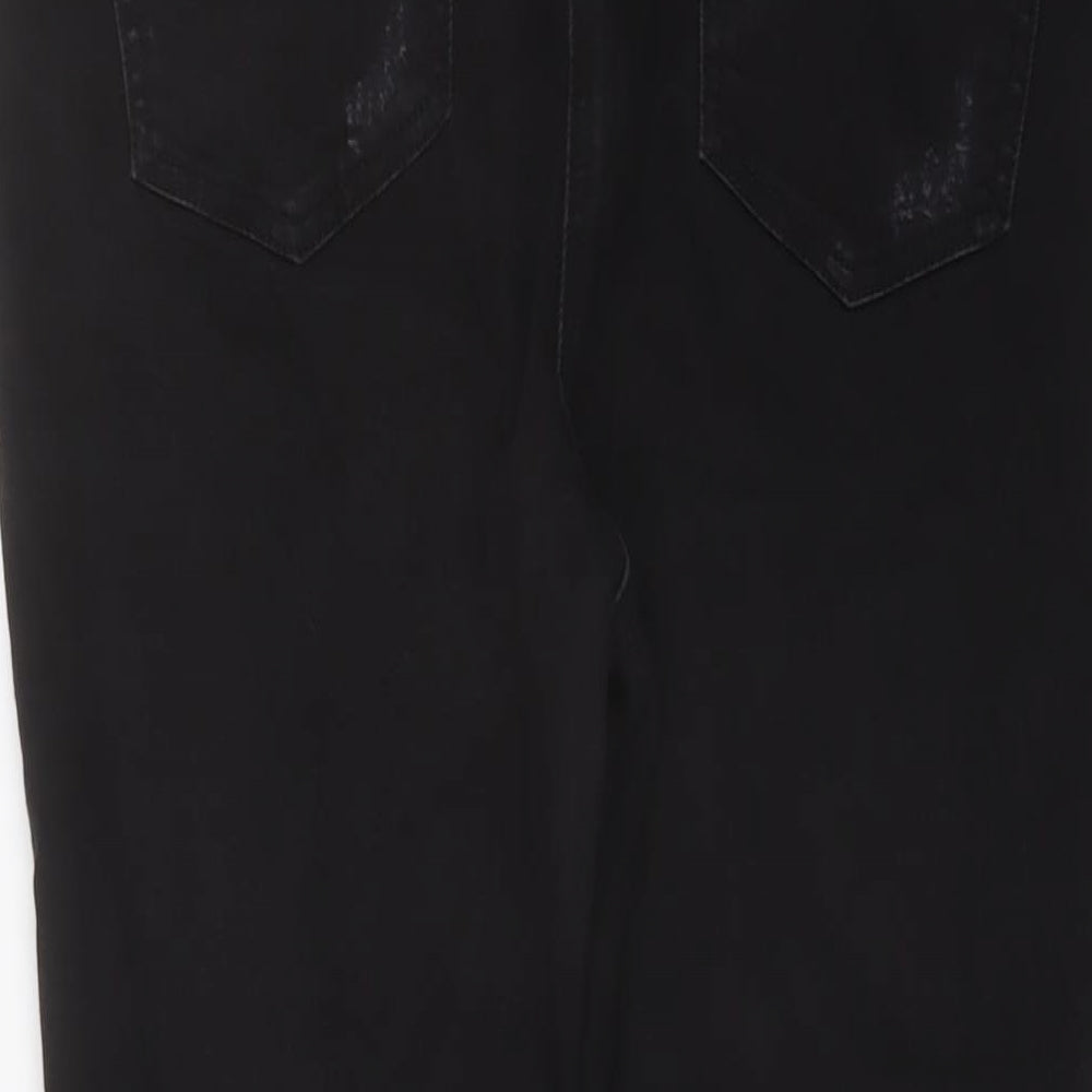 Papaya Womens Black Cotton Skinny Jeans Size 12 L28 in Regular