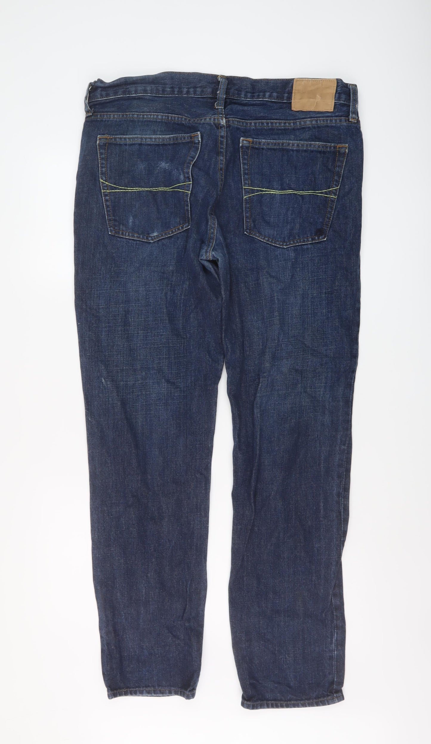 Hollister Mens Blue Cotton Straight Jeans Size 36 in L32 in Regular Button