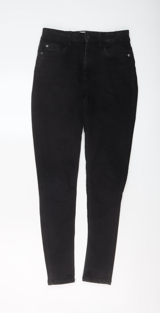 New Look Womens Black Cotton Skinny Jeans Size 8 L28 in Regular Button