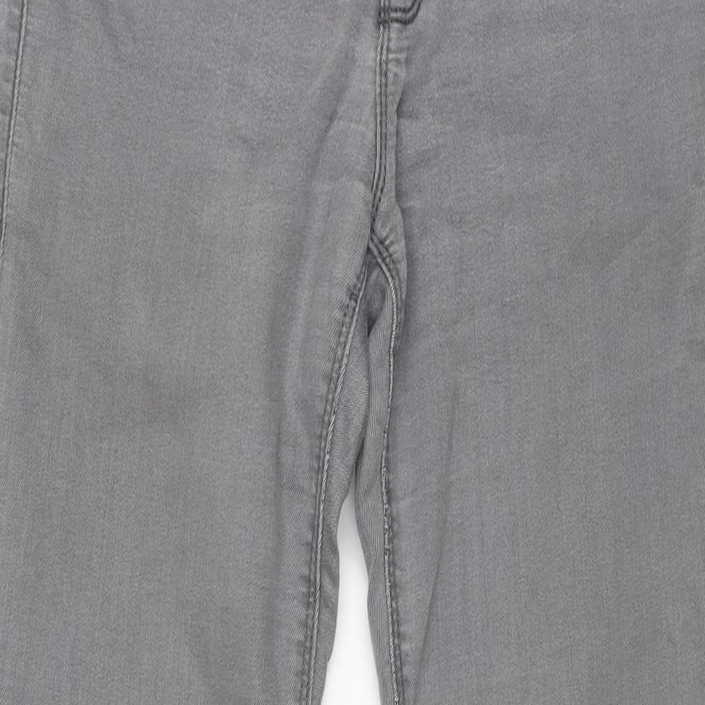 Dorothy Perkins Womens Grey Cotton Skinny Jeans Size 12 L33 in Regular Zip