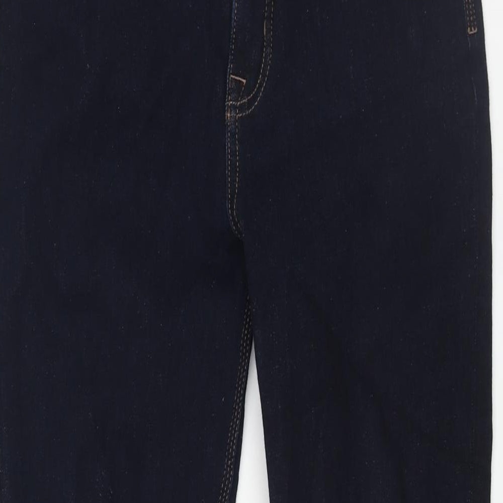 Marks and Spencer Womens Blue Cotton Skinny Jeans Size 10 L27 in Regular Zip