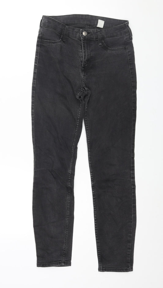 H&M Womens Black Cotton Skinny Jeans Size 26 in L28 in Regular Zip