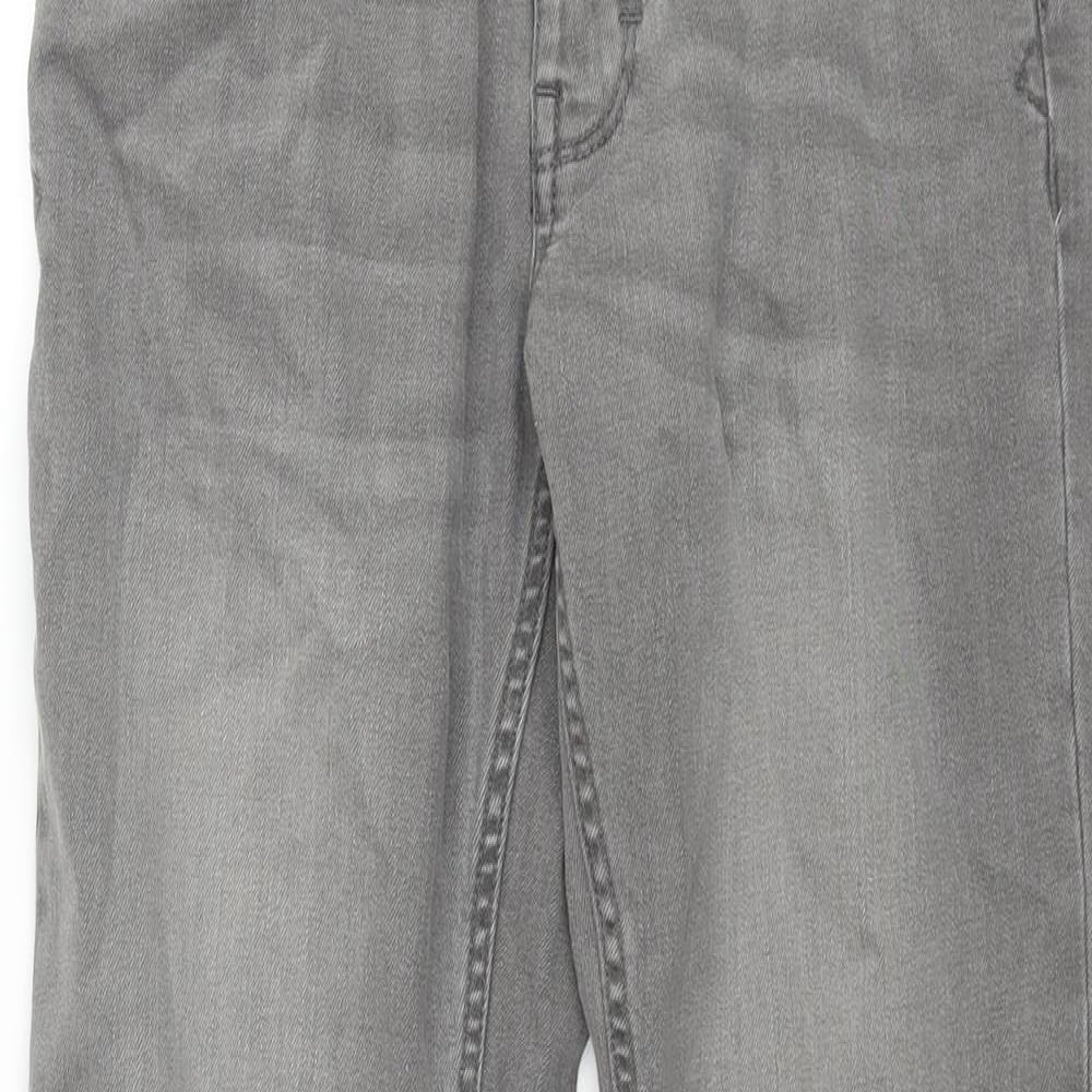 George Mens Grey Cotton Straight Jeans Size 30 in L32 in Slim Zip