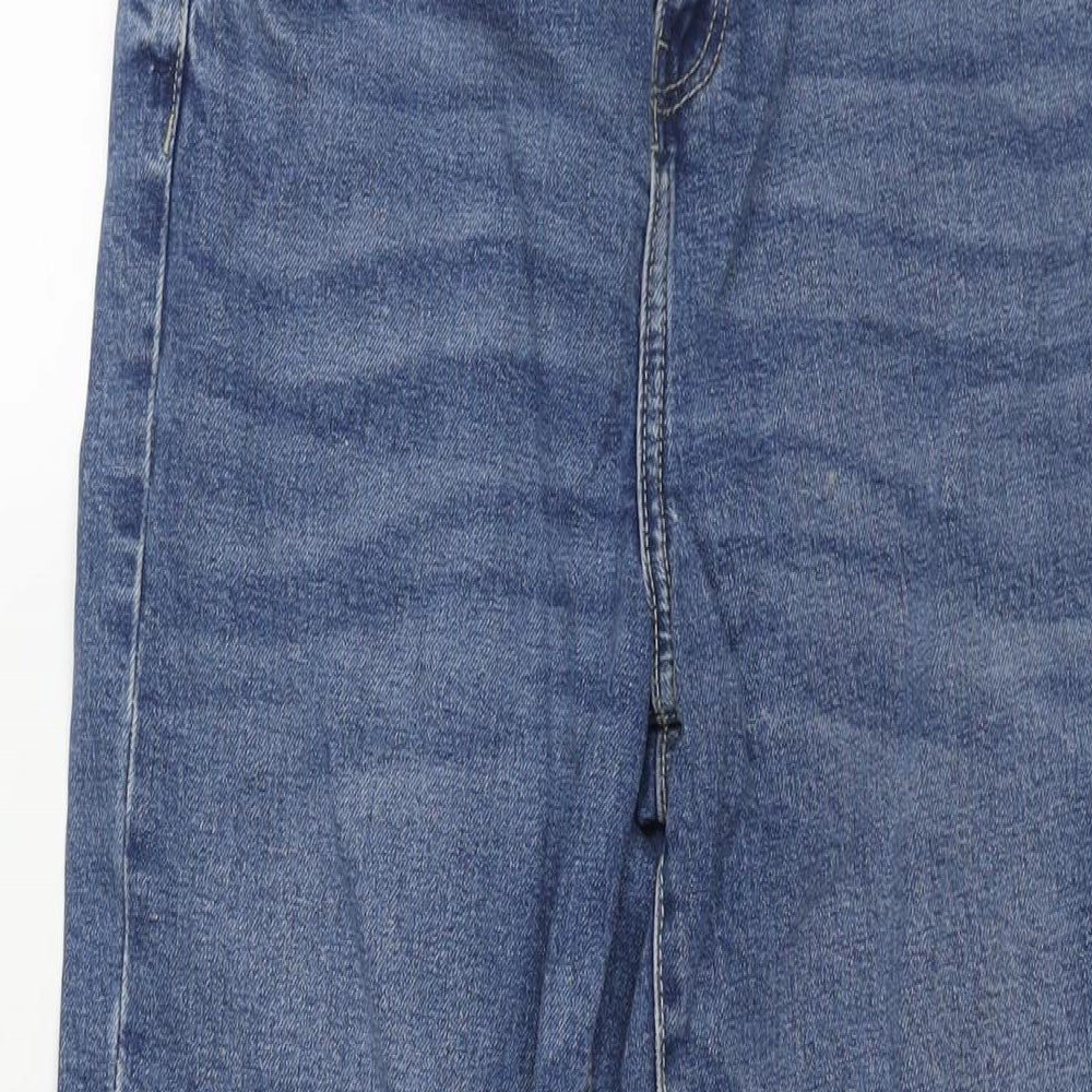 George Womens Blue Cotton Straight Jeans Size 12 L29 in Regular Zip